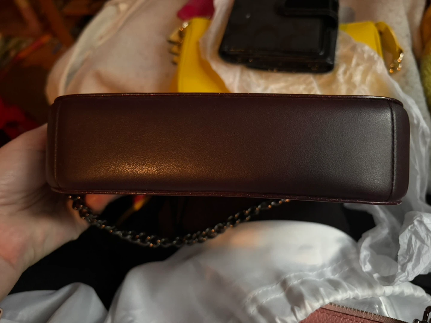 Coach Dark Red Patent Leather Chain Bag - photo 4
