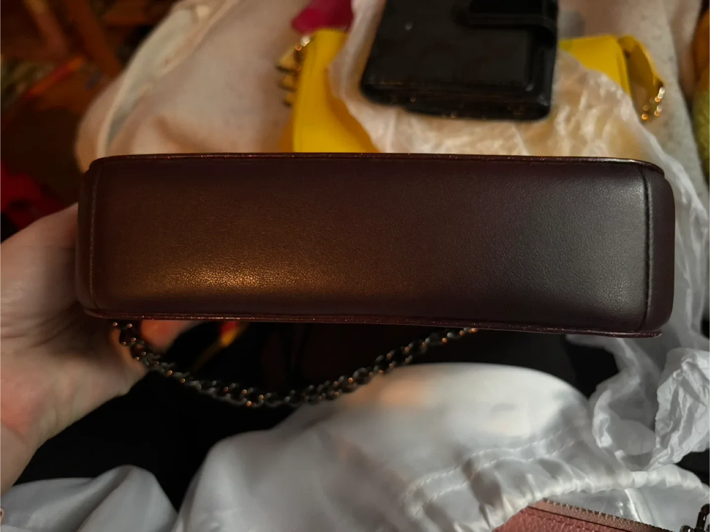 Coach Dark Red Patent Leather Chain Bag image indicator(4)