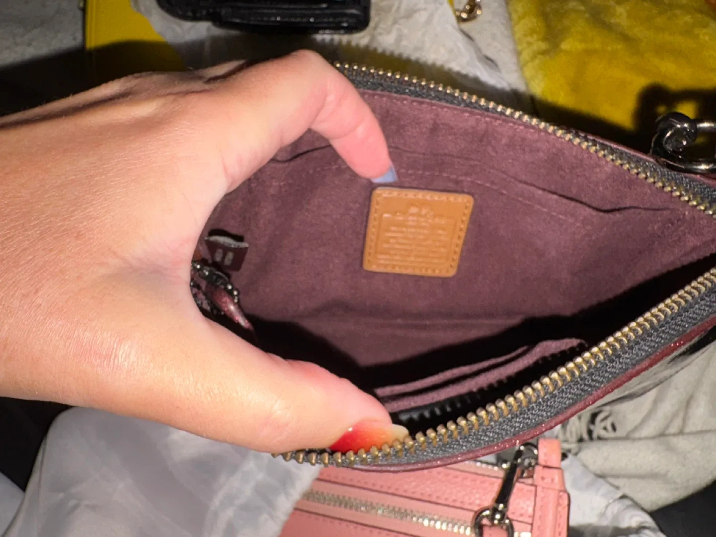 Coach Dark Red Patent Leather Chain Bag image indicator(6)