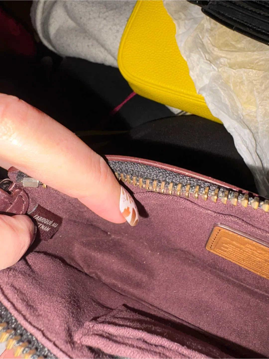 Coach Dark Red Patent Leather Chain Bag image indicator(9)