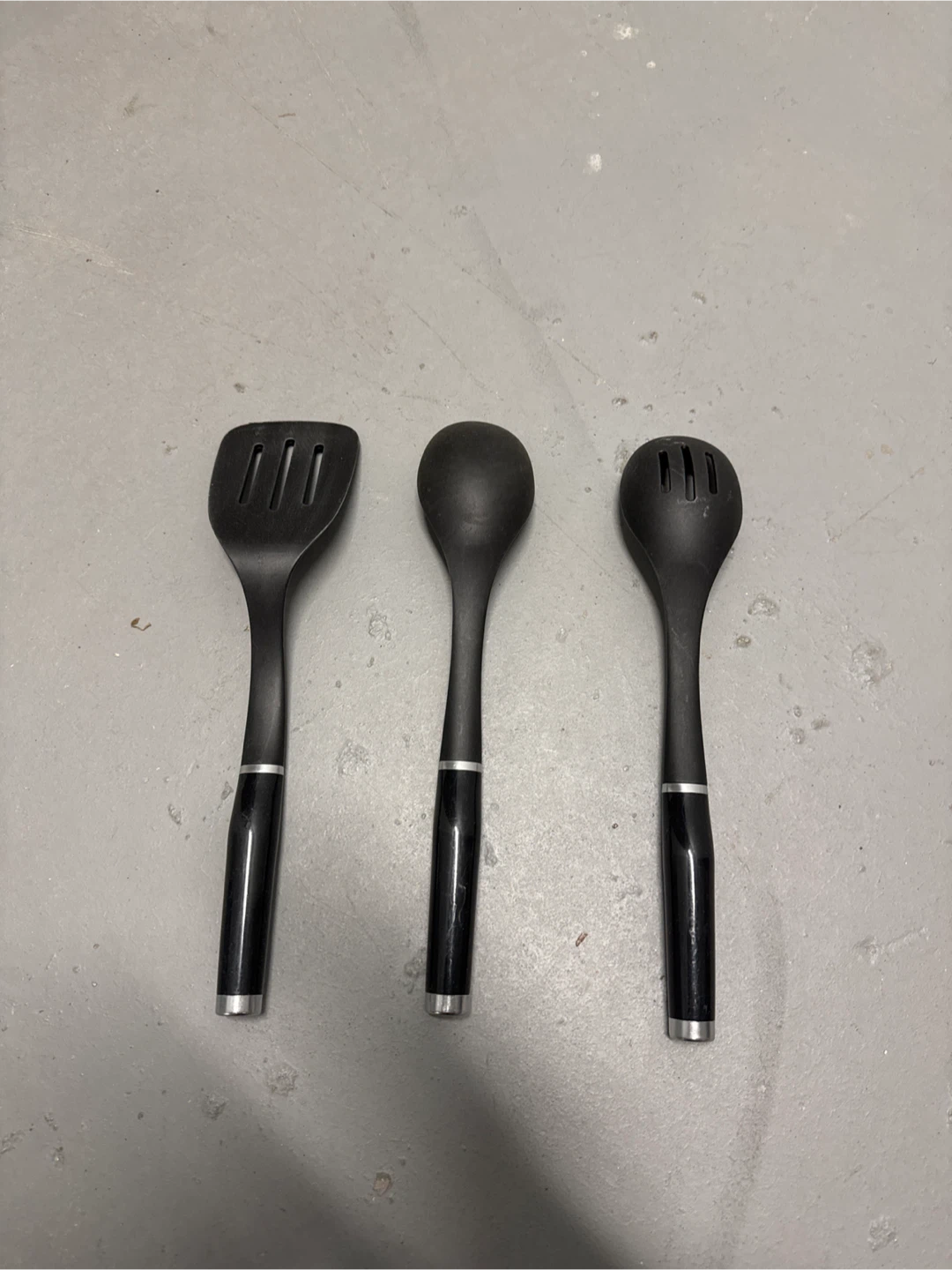 KitchenAid Black Utensil Set - Spatula, Spoon, Slotted Spoon - photo 2