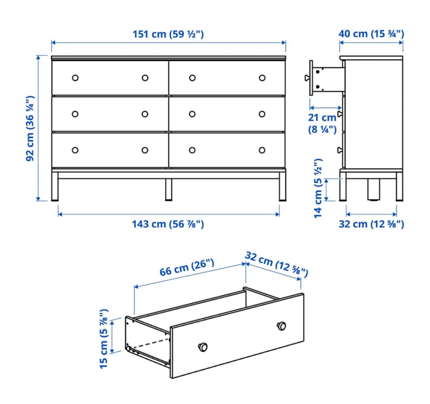 IKEA Tarva 6-Drawer Dresser - Solid Wood - photo 2