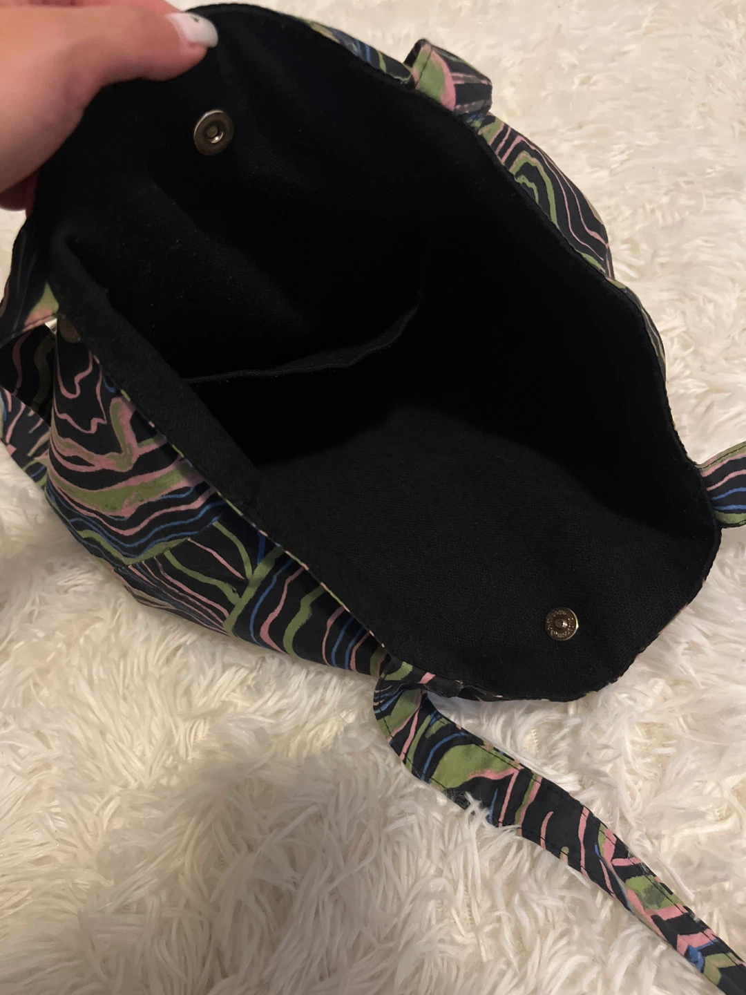 Sanself Tote Bag - Black with Colourful Pattern - photo 5