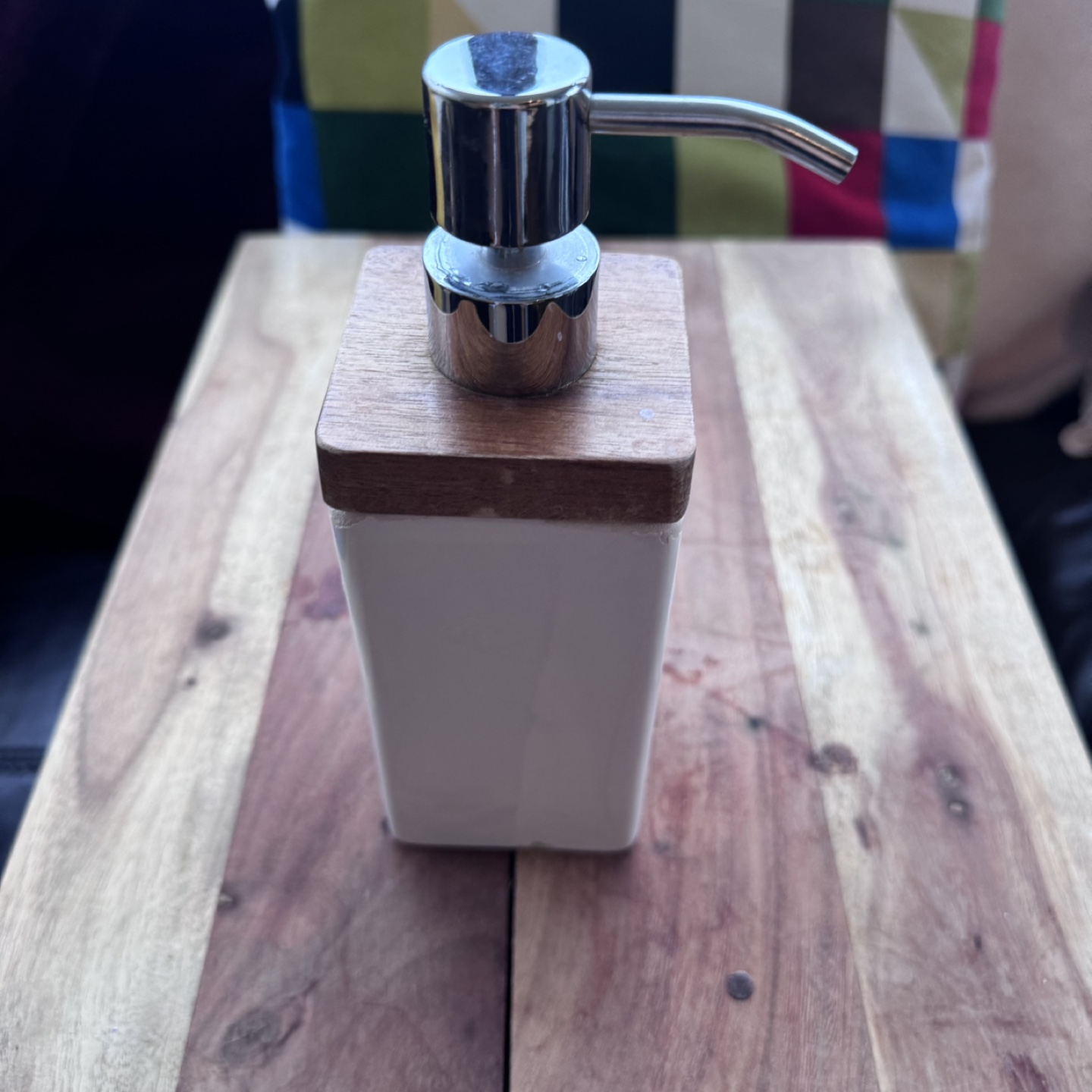 Soap Dispenser - White and Wood - photo 2