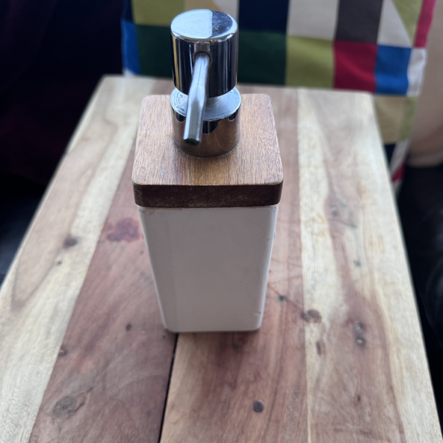 Soap Dispenser - White and Wood