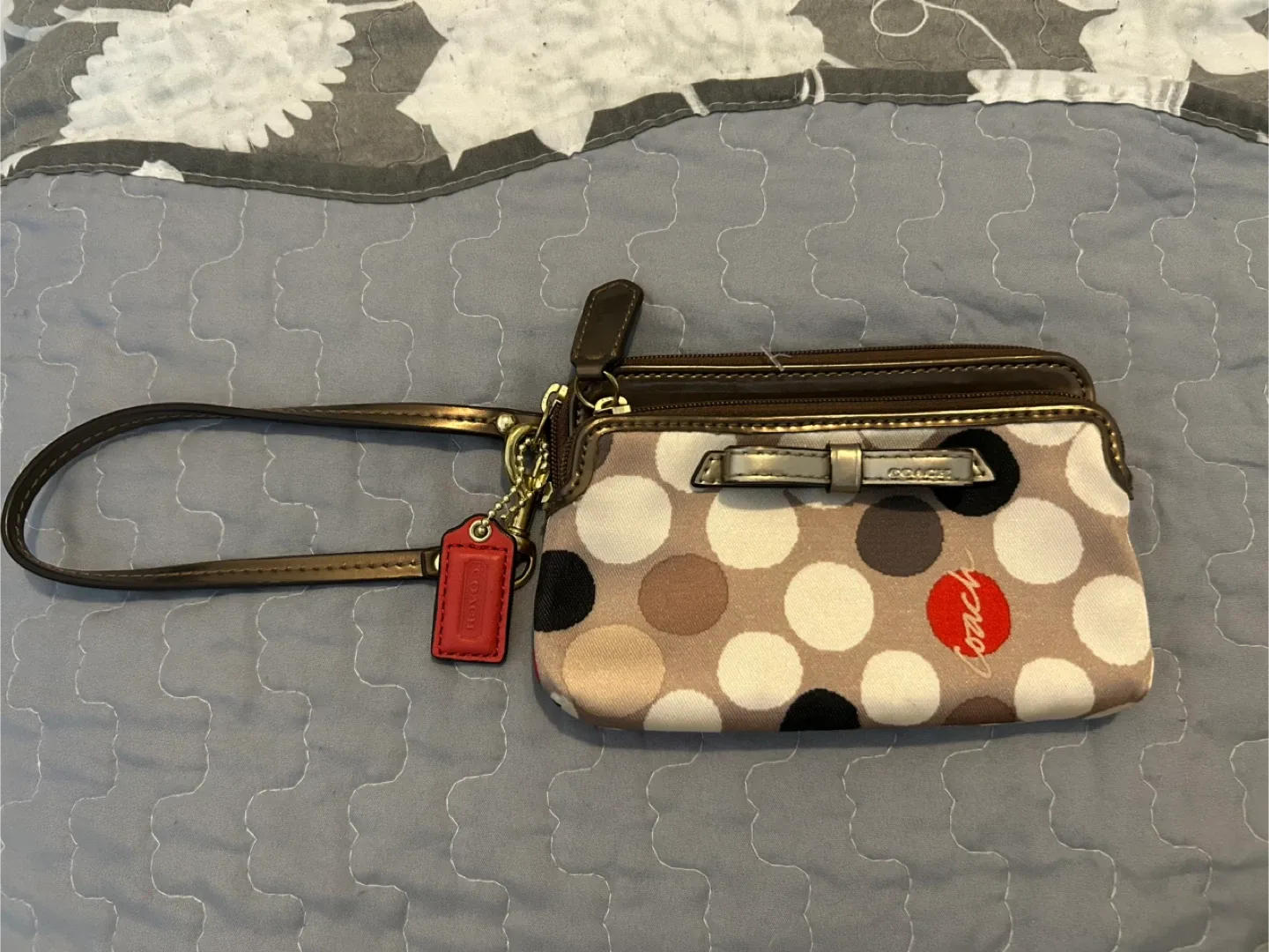 Coach Wristlet with Polka Dot Design thumbnail