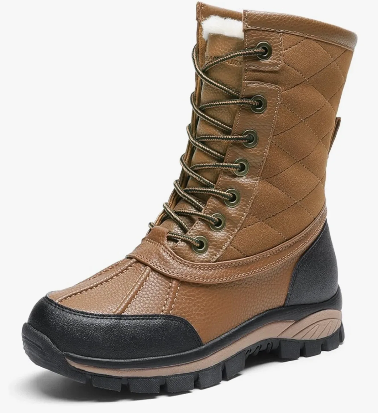 Brown Lace-Up Winter Snow Boots(size 9) thumbnail