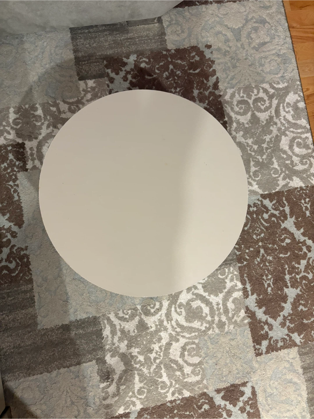 Round Side Table - Neutral Top, Black Legs - photo 3