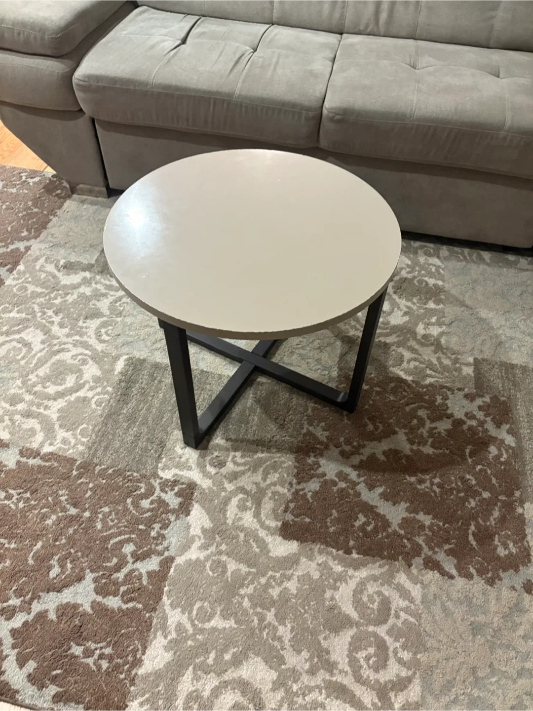 Round Side Table - Neutral Top, Black Legs image indicator(4)