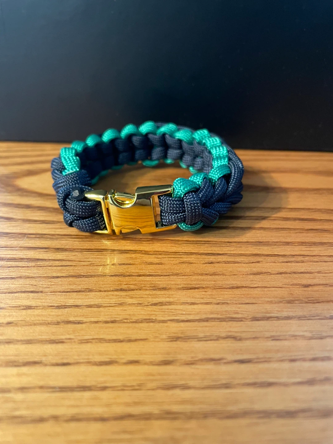 - Handmade Unisex Braided Paracord Bracelet Black & Green - photo 4