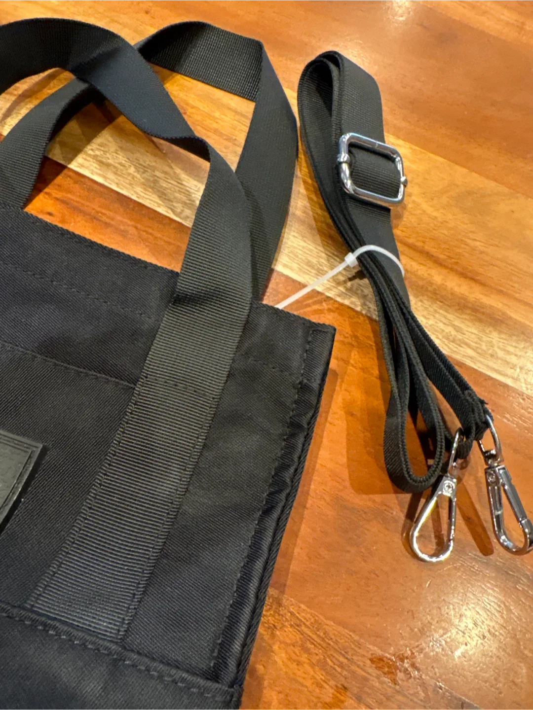 New - Small Black Tote Bag with Strap image indicator(3)