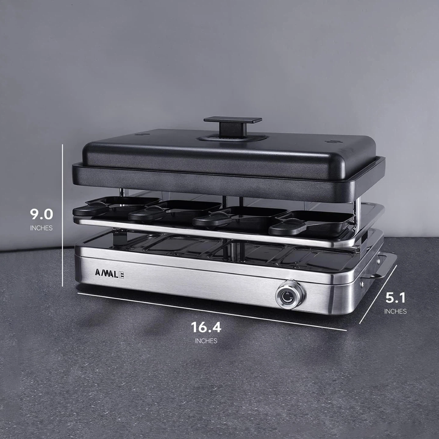 Amale Raclette Grill with Reversible Plate - photo 2