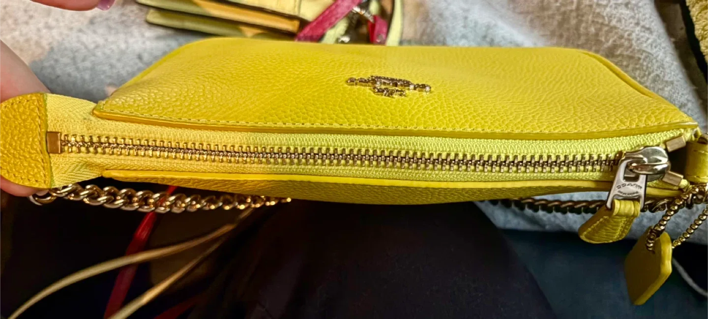 Coach Yellow Leather Wristlet/Clutch image indicator(2)