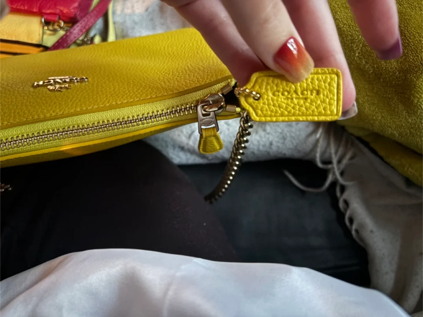 Coach Yellow Leather Wristlet/Clutch image indicator(3)