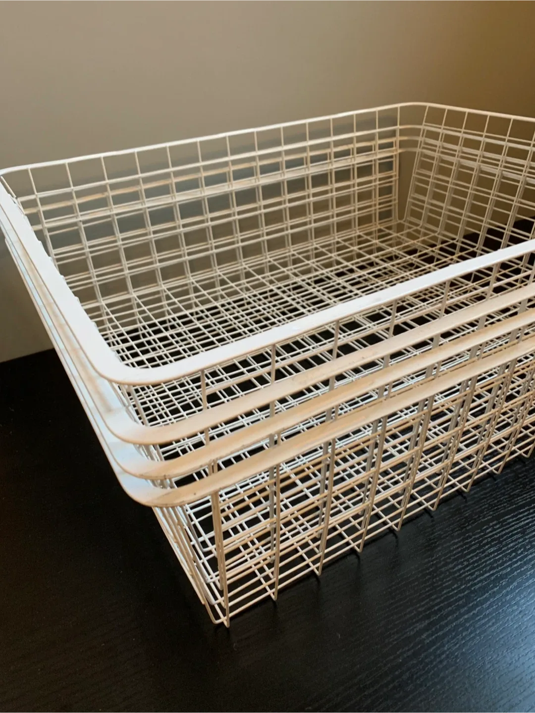 White Wire Storage Baskets-Set of 4 thumbnail
