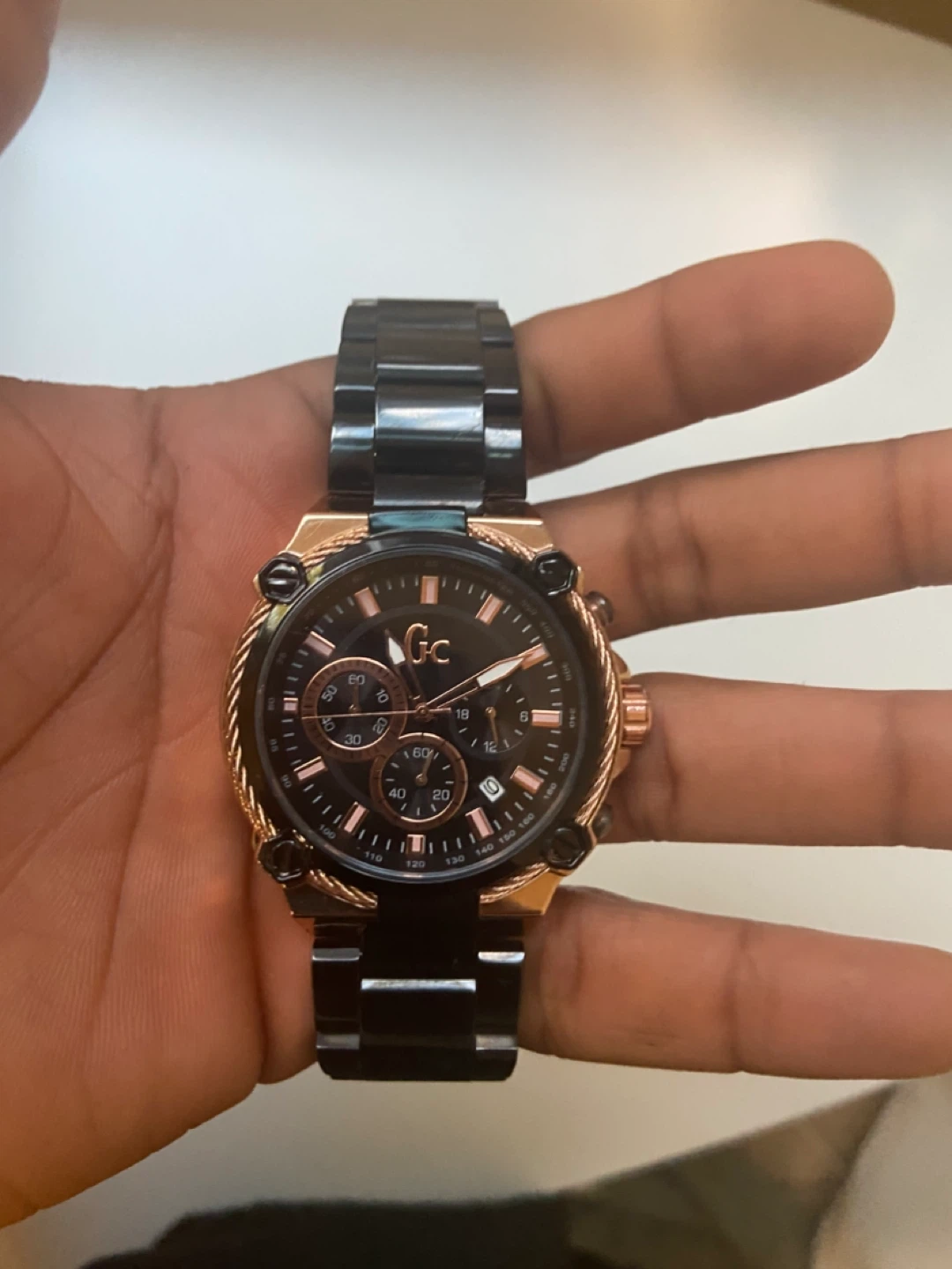 GC Black & Rose Gold Watch