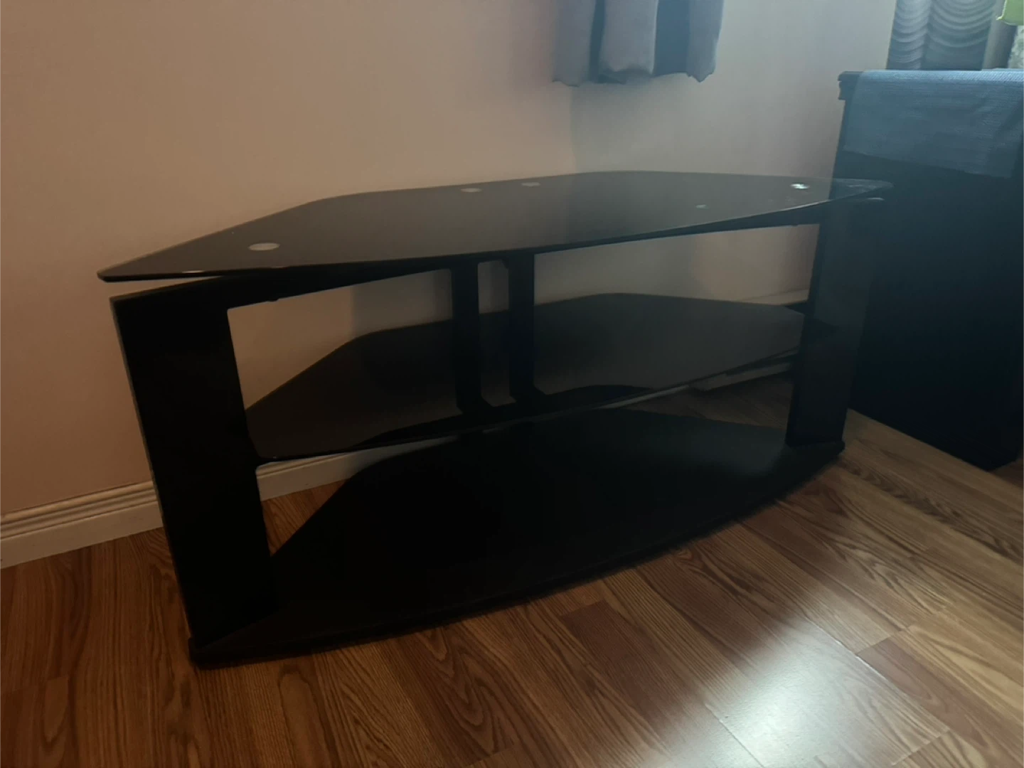 Black Glass TV Stand - photo 2