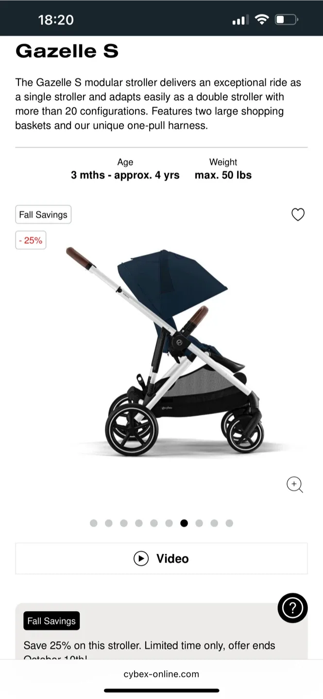 NEW Cybex Gazelle S Double Stroller (Ocean/ Navy Blue) image indicator(5)