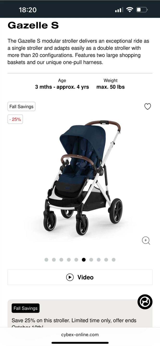 NEW Cybex Gazelle S Double Stroller (Ocean/ Navy Blue) - photo 4