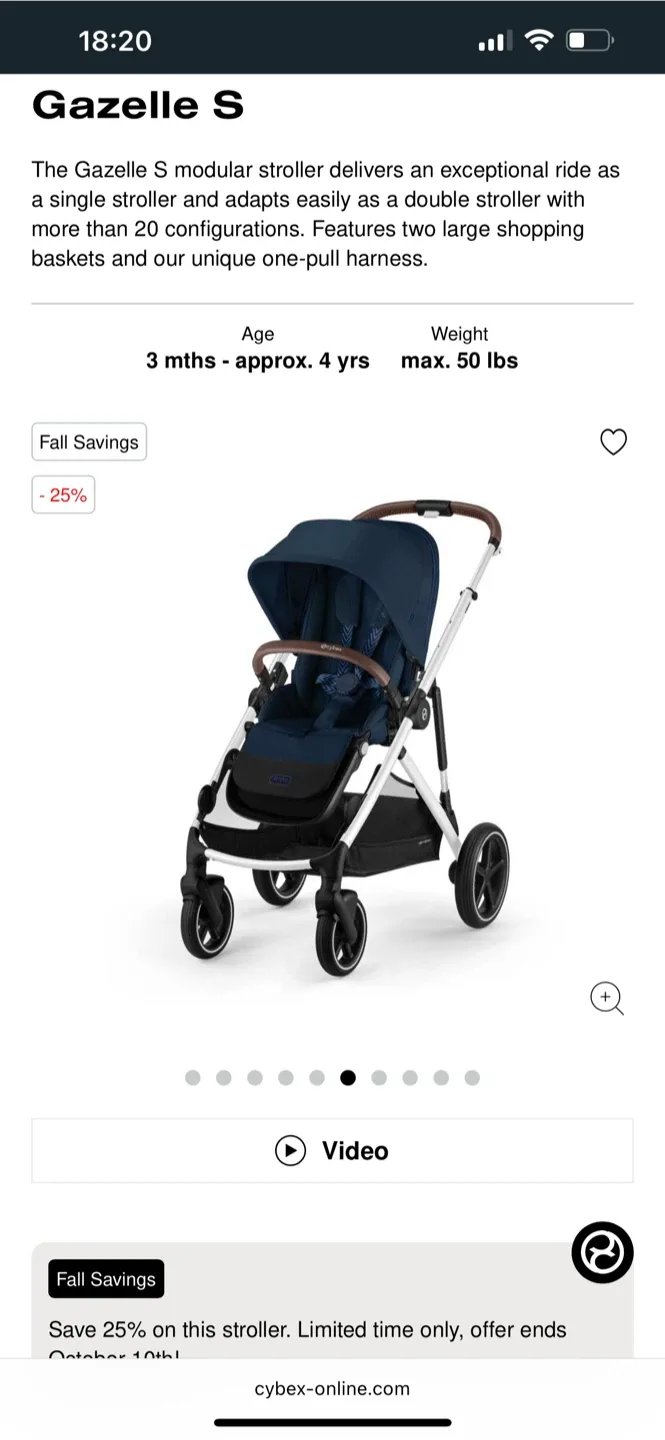 NEW Cybex Gazelle S Double Stroller (Ocean/ Navy Blue) image indicator(4)