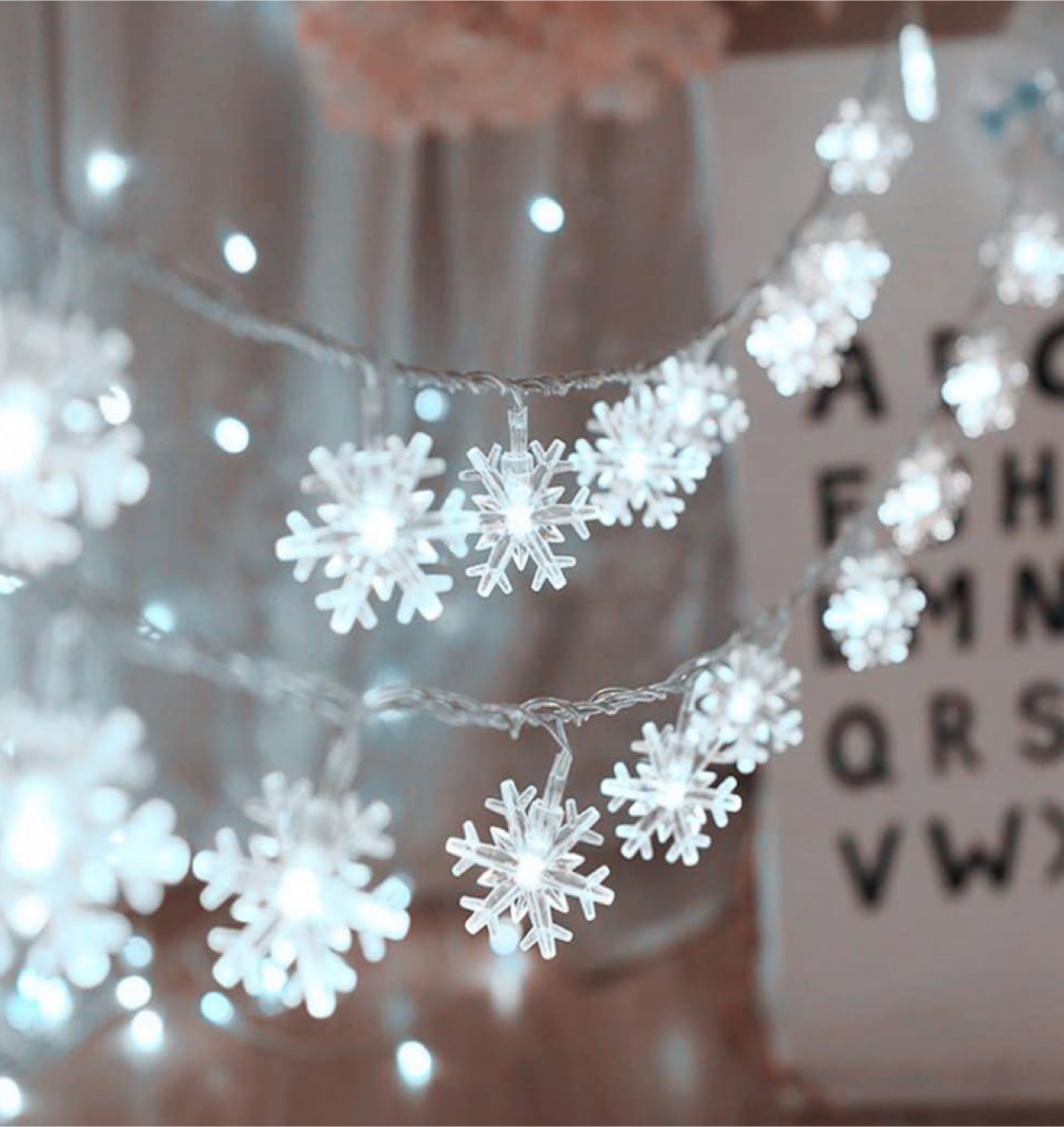 New 19FT LED Snowflake Christmas String Lights