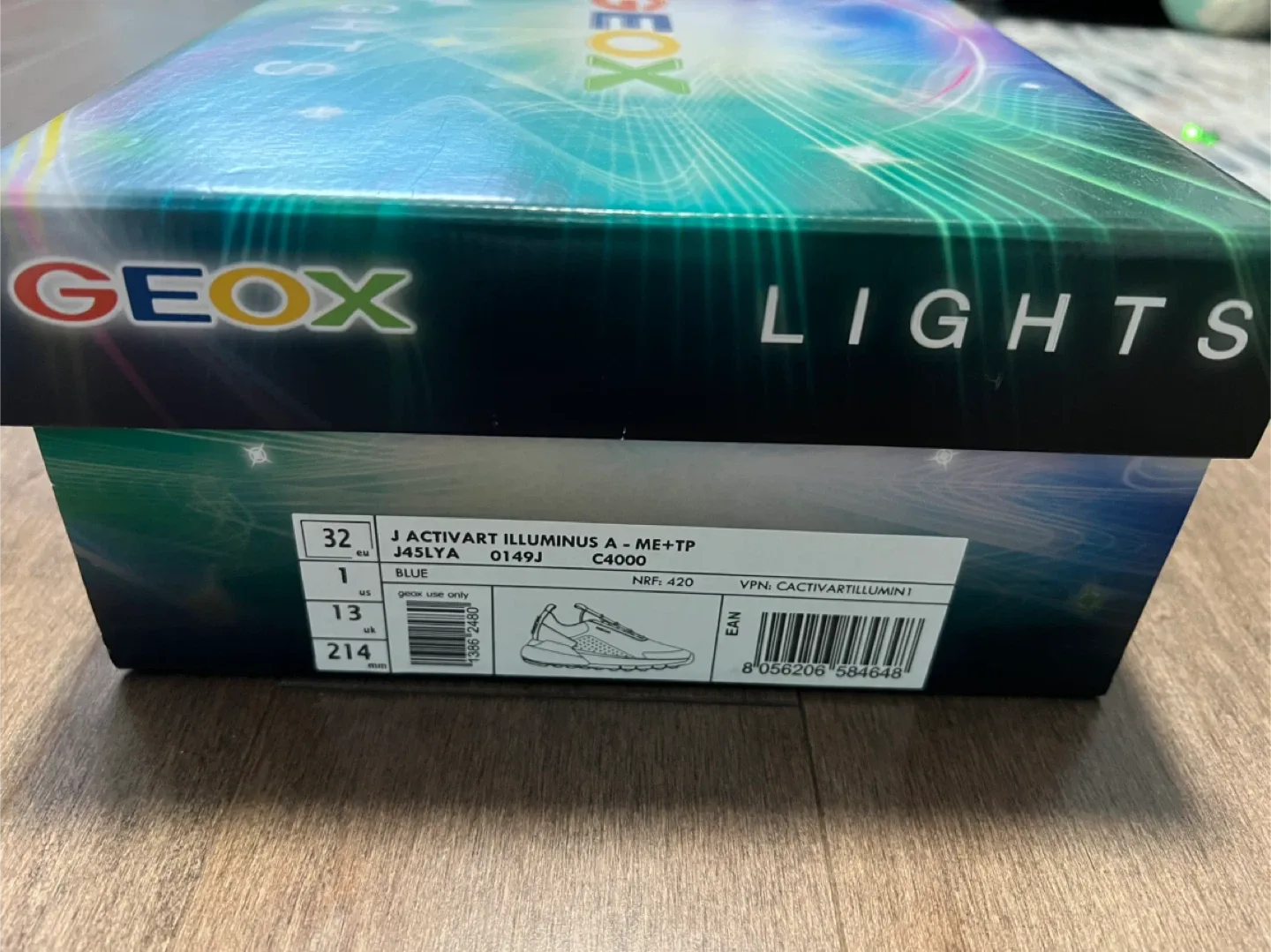 Geox Lights Blue/Green Kids Sneakers - New in Box! image indicator(6)