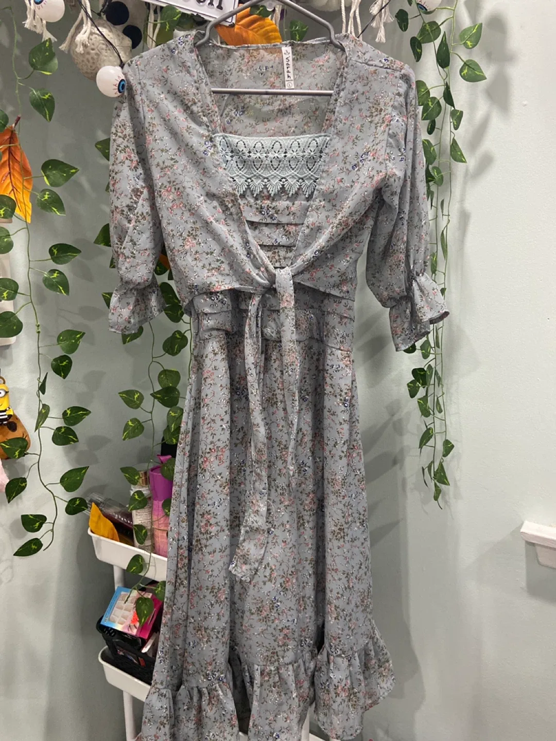 Sefah Floral Dress with Matching Shrug - Size L thumbnail