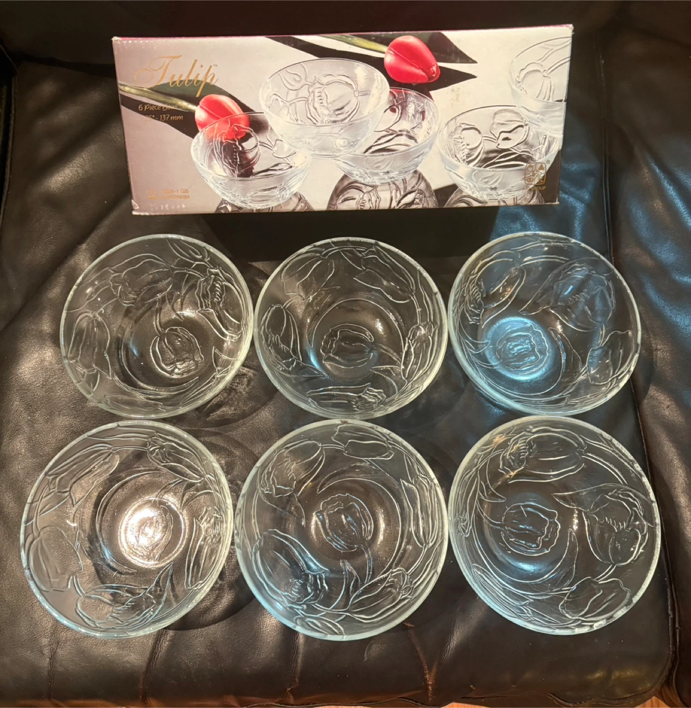 Tulip Glass Dessert Bowls - Set of 6