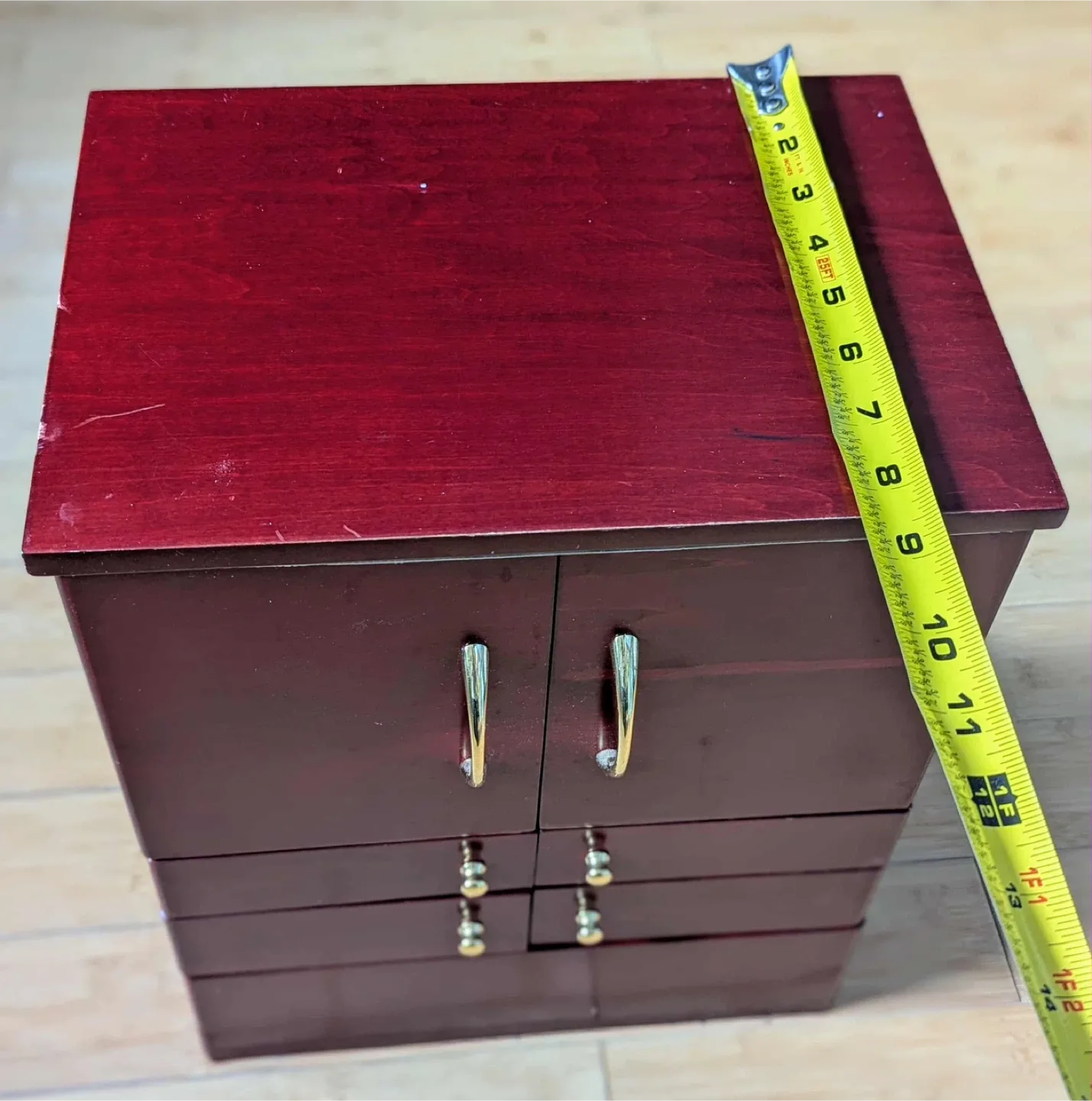 Wooden Jewelry Box with Drawers & Mirror image indicator(8)