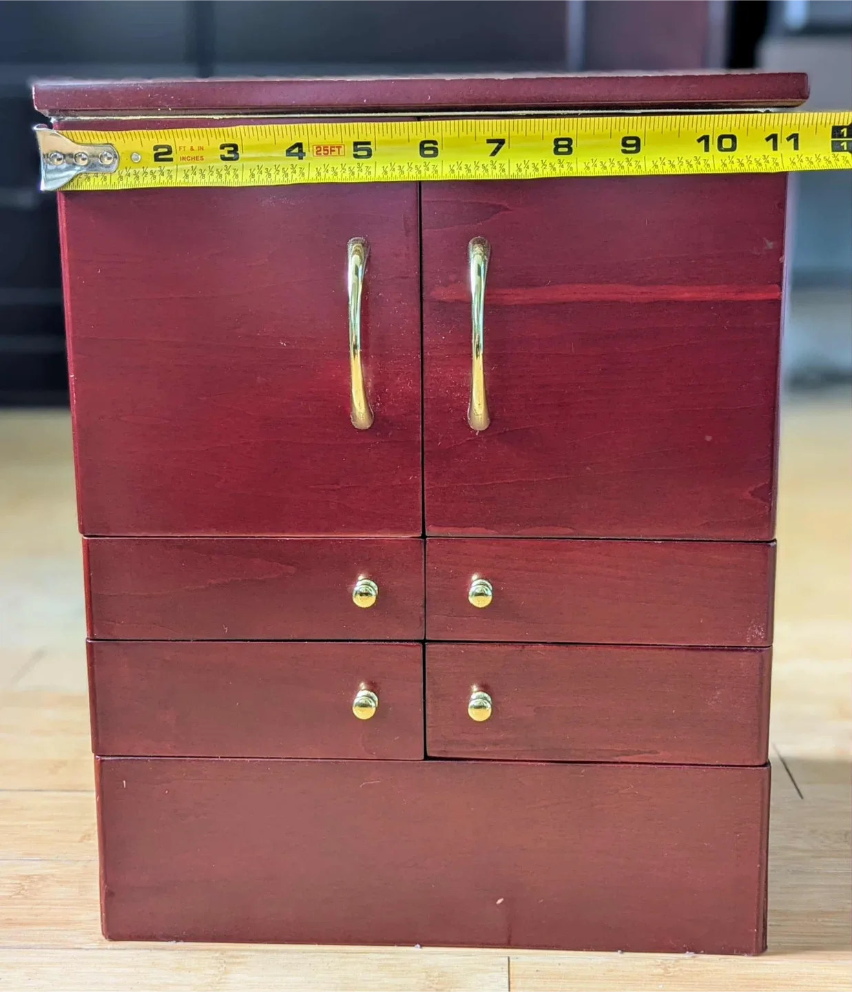 Wooden Jewelry Box with Drawers & Mirror image indicator(7)