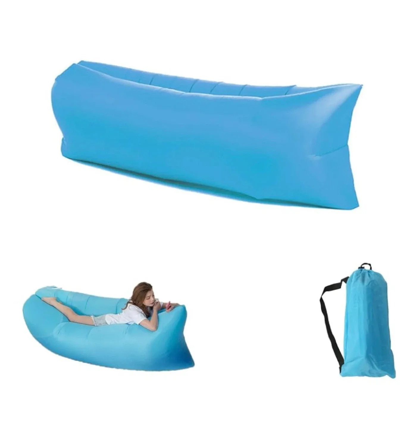 2 Blue Inflatable Couch thumbnail