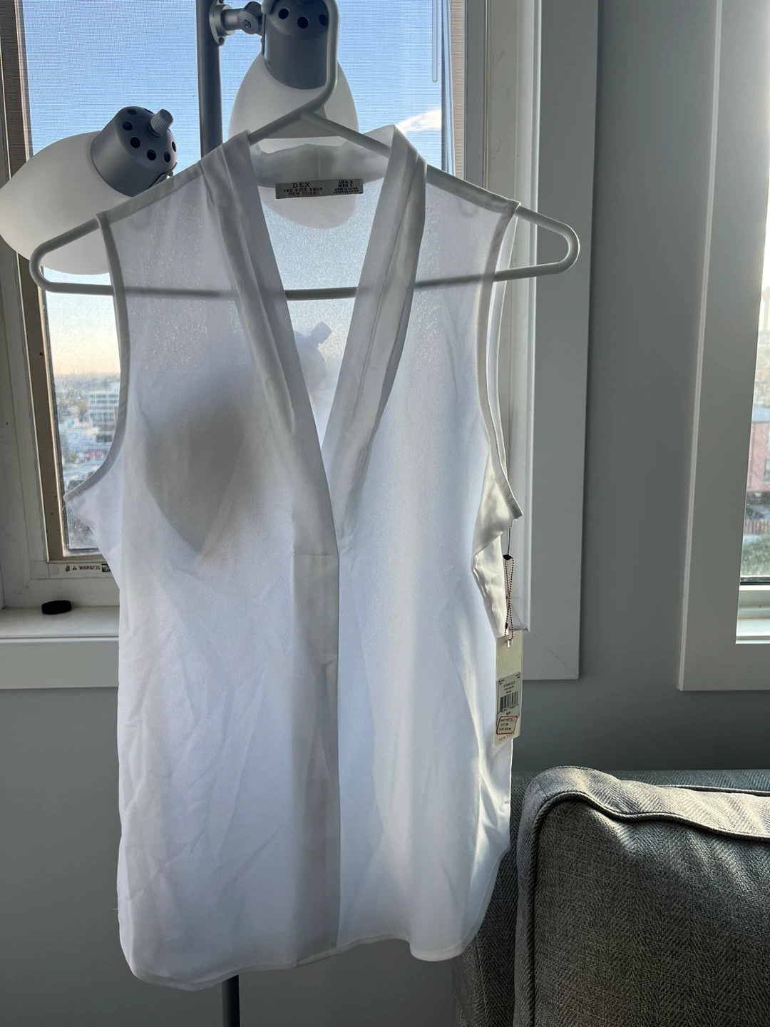 Dex White Sleeveless Blouse - Size M