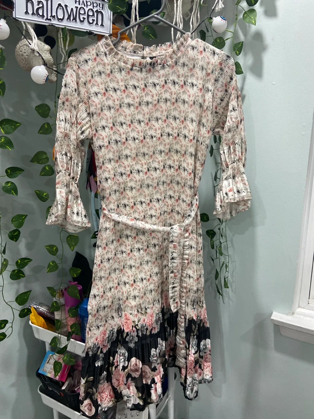 Floral Print Dress with Belt thumbnail