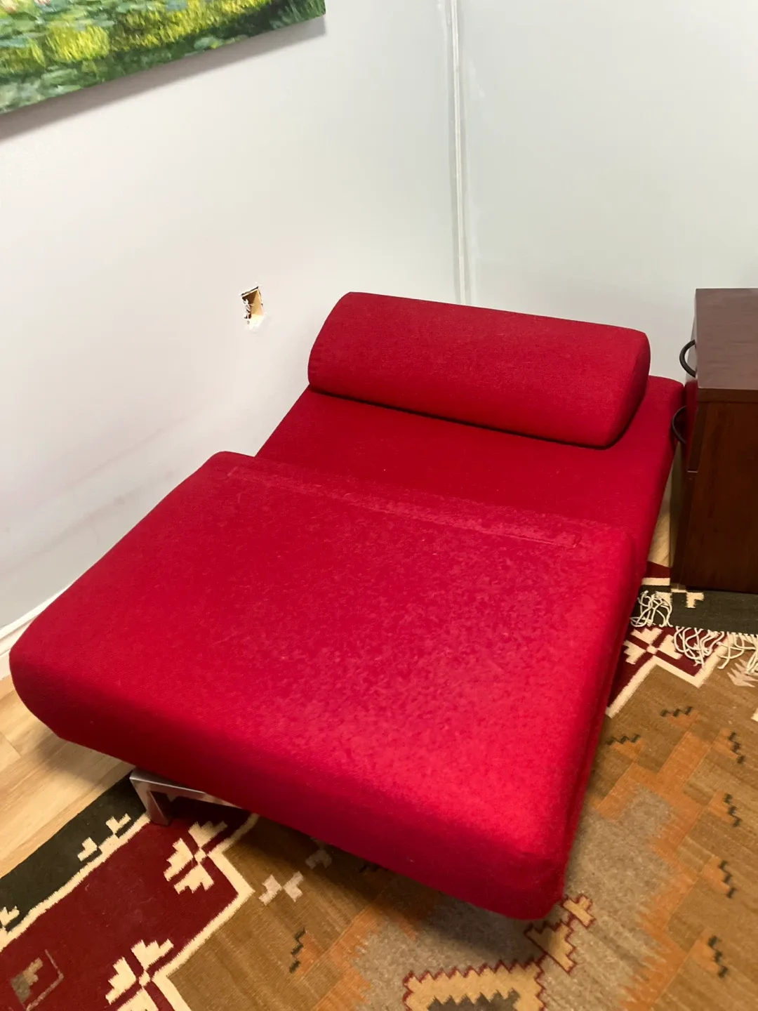 Cherry Red Convertible Chair-to-bed image indicator(6)