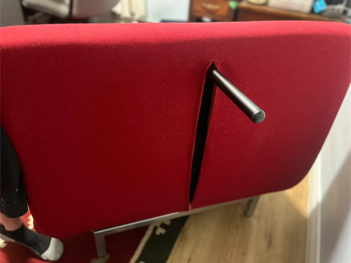 Cherry Red Convertible Chair-to-bed image indicator(8)