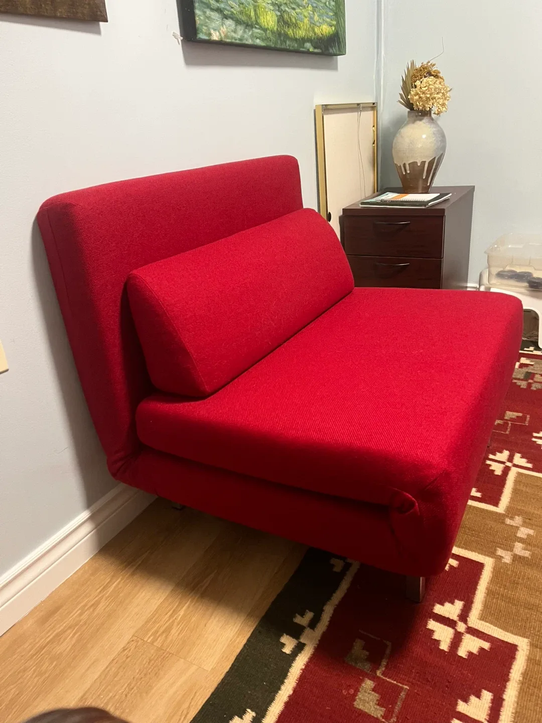 Cherry Red Convertible Chair-to-bed image indicator(10)