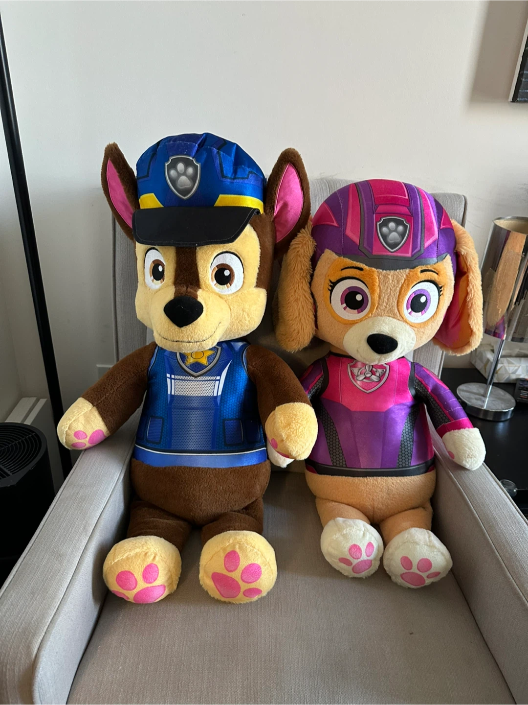 Large Paw Patrol Plush Toys - Chase and Skye