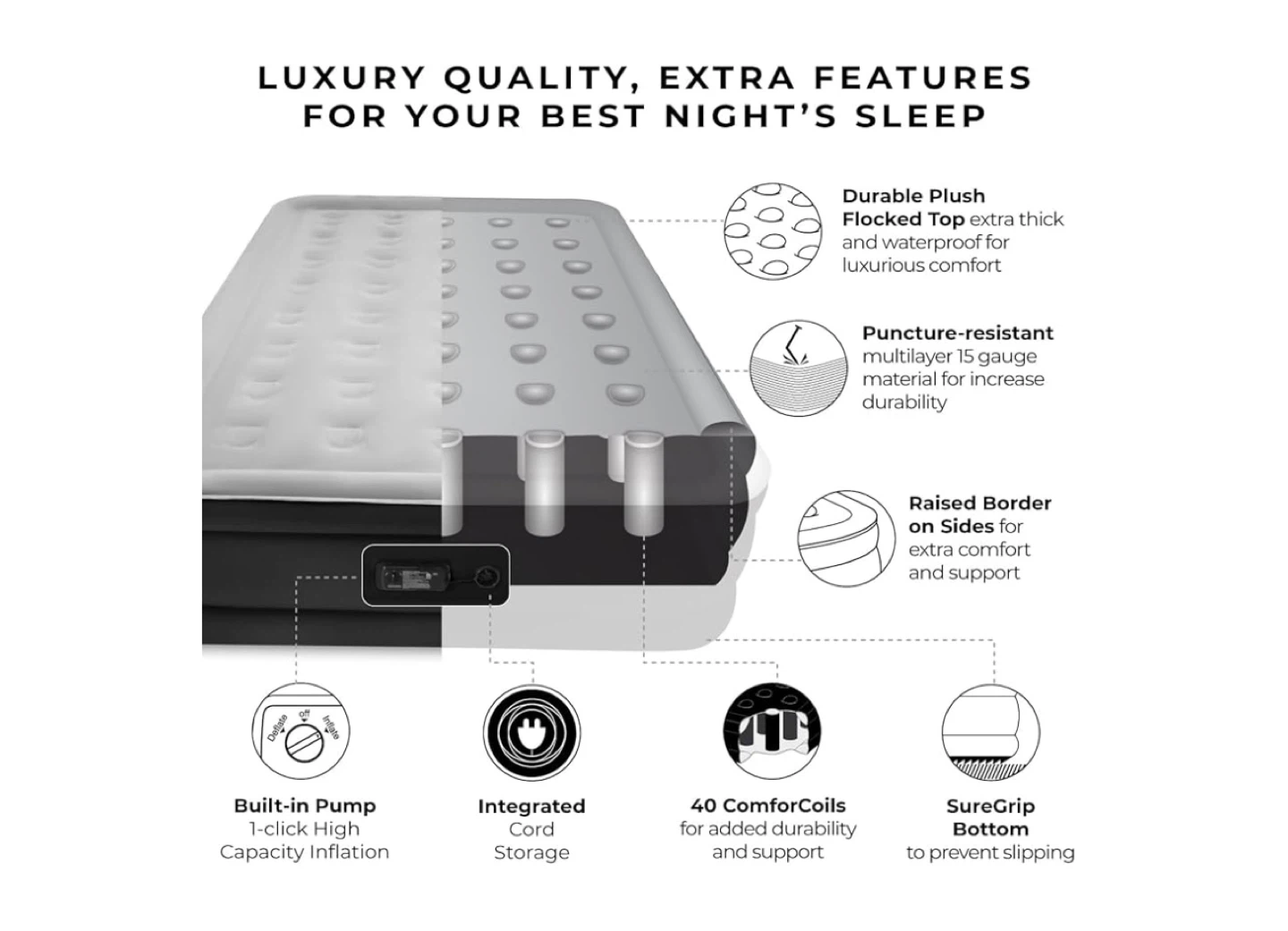 Air Mattress with Built-in Pump - photo 2