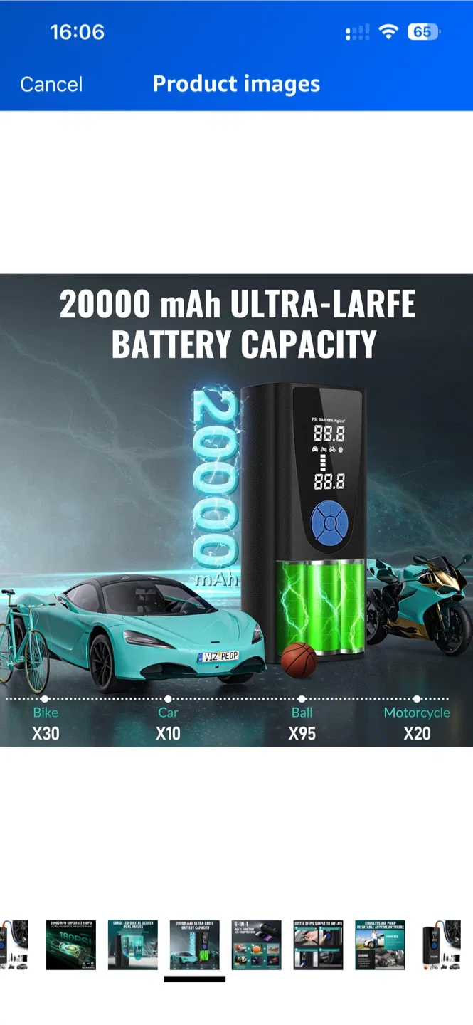 Prilotte 6-in-1 Cordless Air Pump - New in Box! image indicator(4)