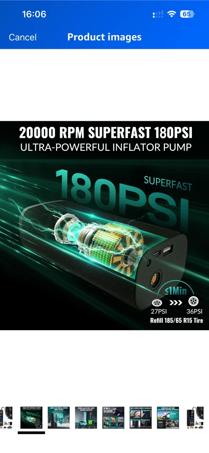 Prilotte 6-in-1 Cordless Air Pump - New in Box! image indicator(8)