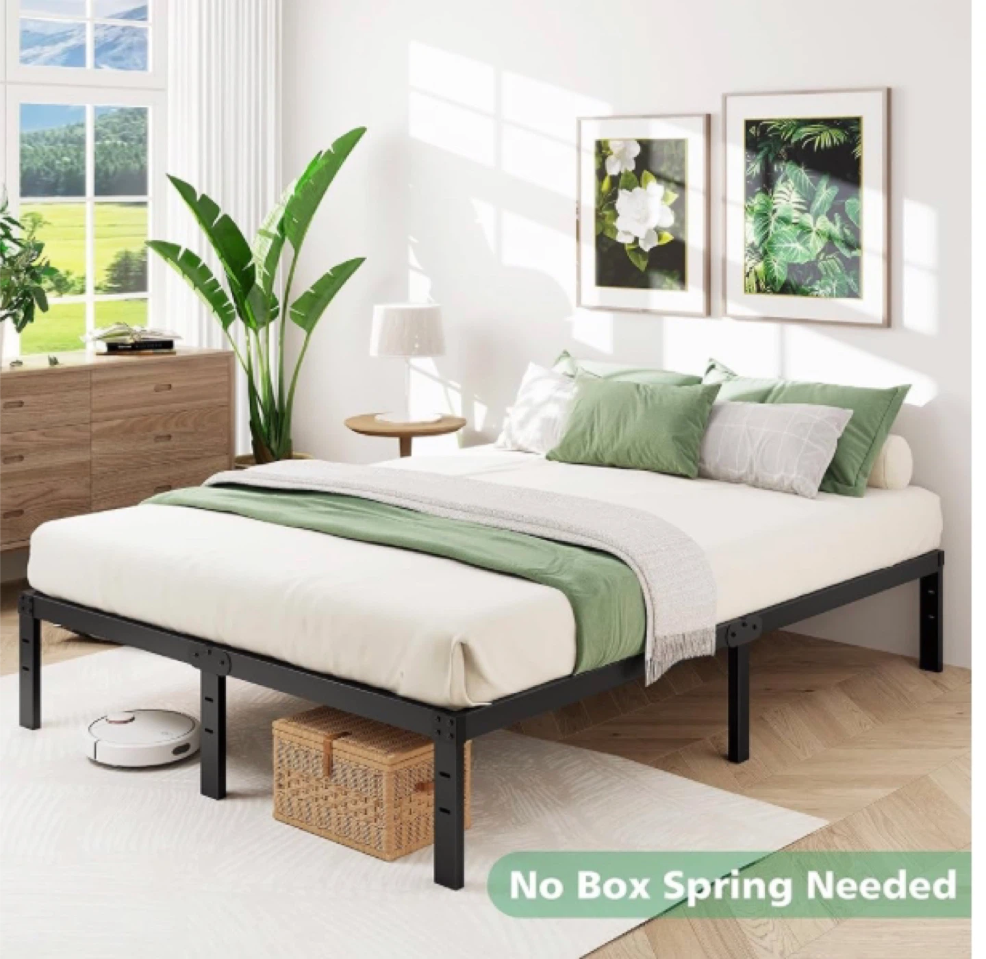 Queen Size Metal Bed Frame - Sturdy & Quiet - photo 2