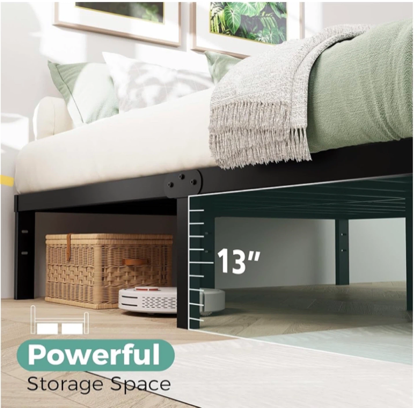 Queen Size Metal Bed Frame - Sturdy & Quiet - photo 4