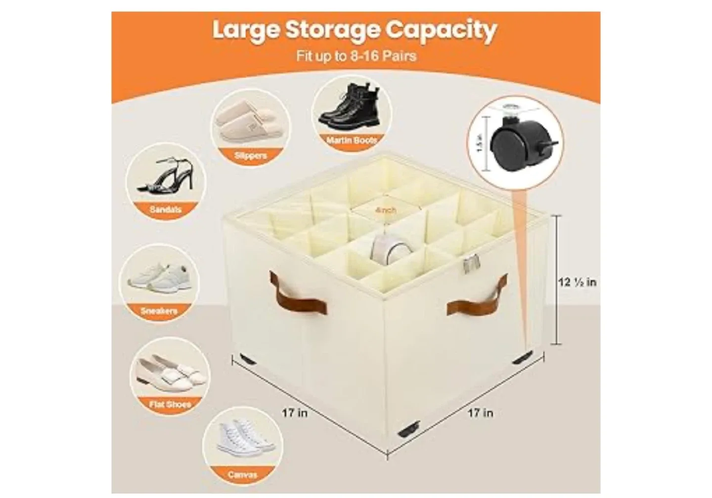 Adjustable Shoe Storage Box with Dividers image indicator(2)