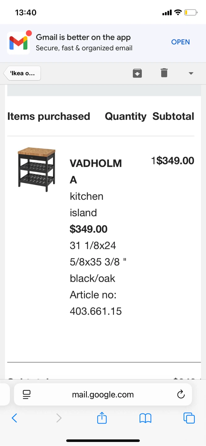 IKEA VADHOLMA Kitchen Island - Black/Oak - photo 5