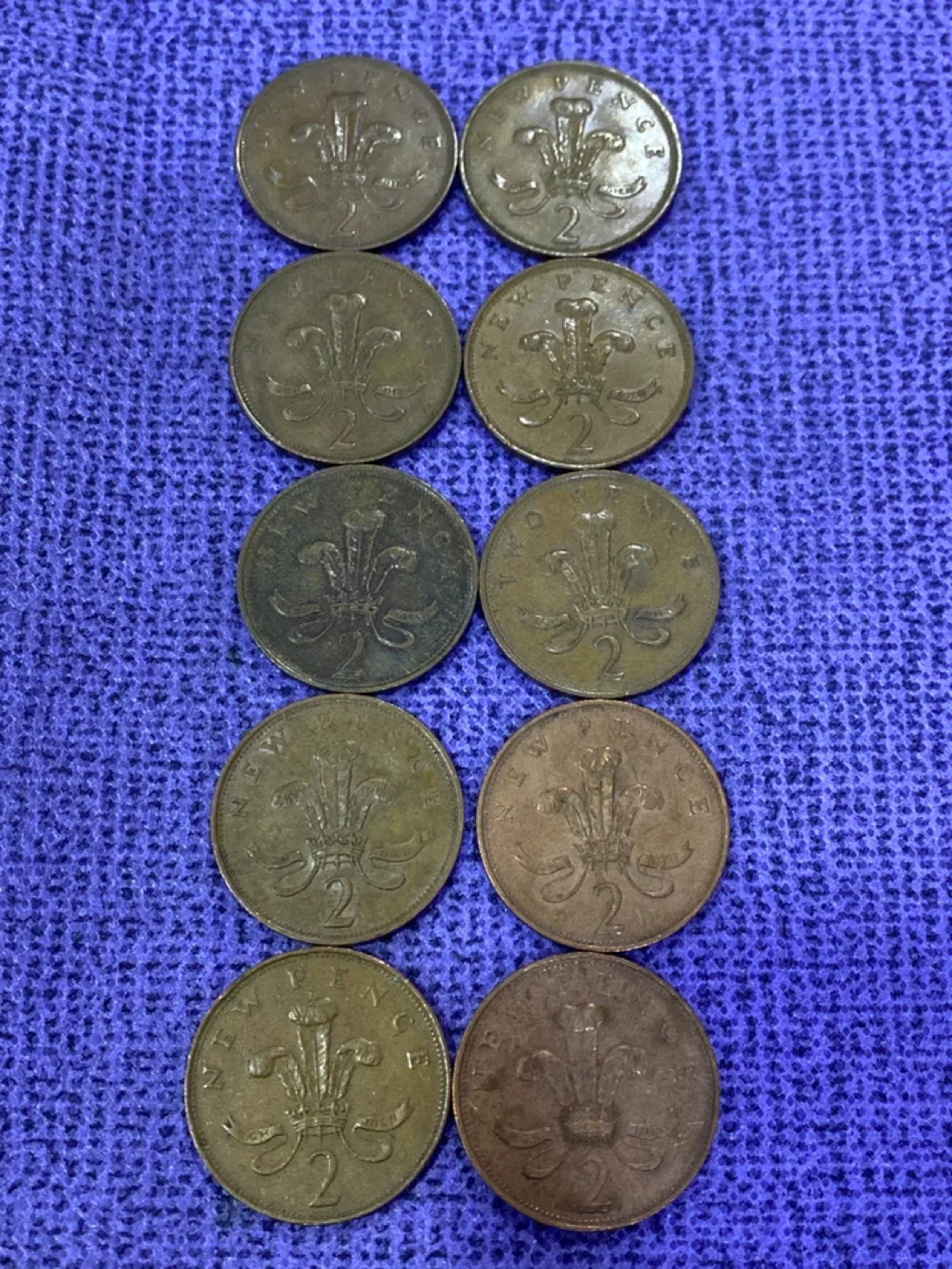 Ten British Two Pence Coins image indicator(2)