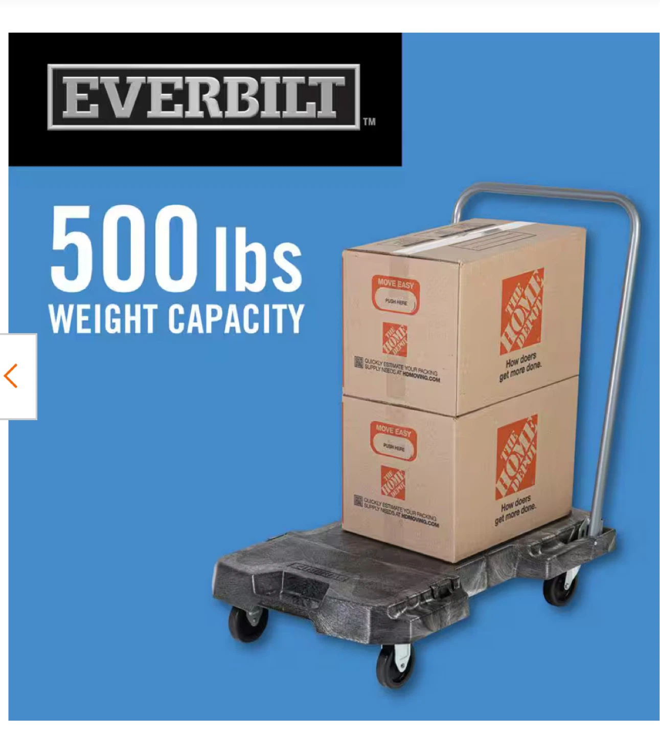 EverBilt Folding Utility Cart - 500 lbs Capacity - photo 2