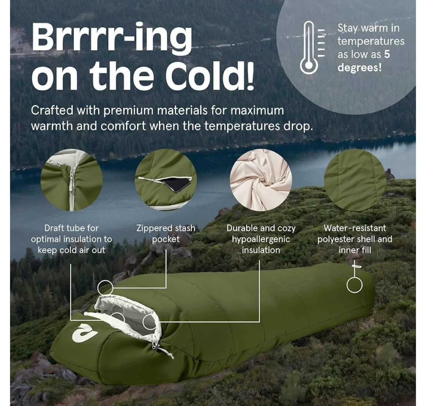 Retrospec Dream 5°F Long Sleeping Bag image indicator(7)