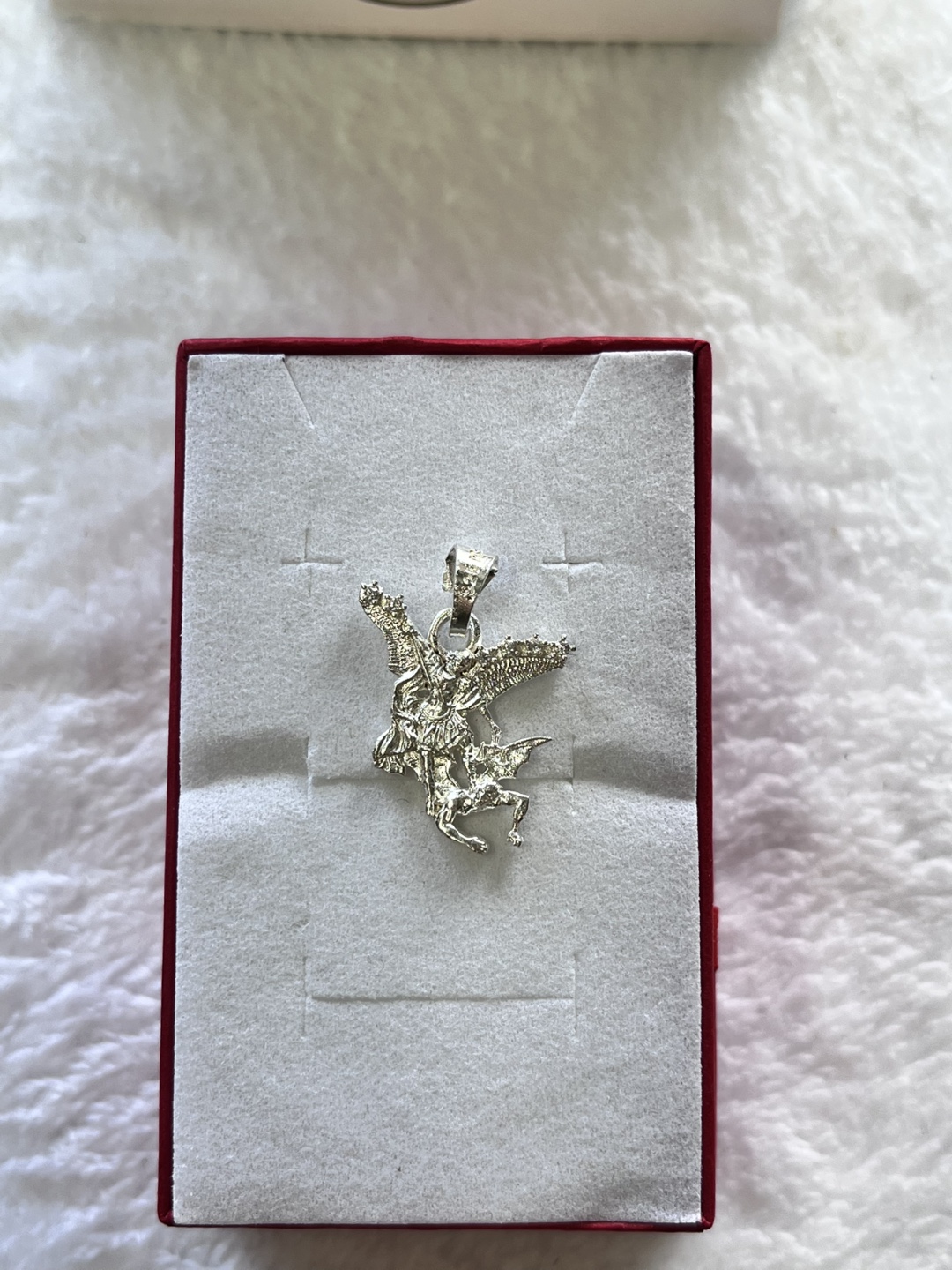 Silver 9.25 Pegasus Pendant san Michelle Arcangel - photo 3