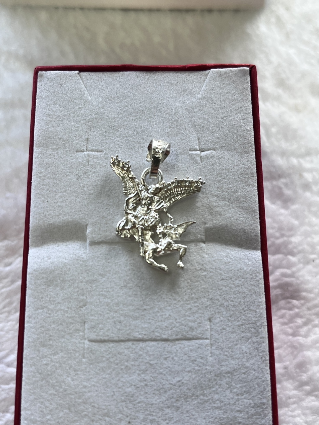 Silver 9.25 Pegasus Pendant san Michelle Arcangel - photo 2