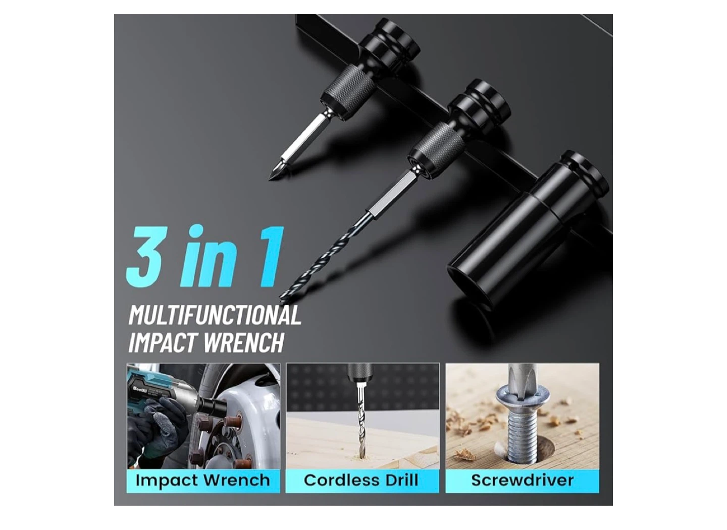 SeeSii 21V Cordless Impact Wrench Drill & Screwdriver - photo 4